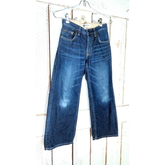 Kids GAP boot cut dark blue denim jeans -  7 Regular - Picture 3 of 4